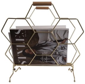 HoneyComb aranyszínű fém újságtartó - PT LIVING