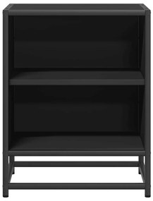 Éjjeliszekrények 2 db Fekete 40x31x50 cm Méretezett fa és fém