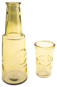 Sárga üveg kancsó pohárral, 800 ml - Dakls