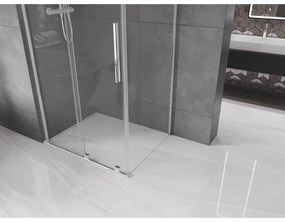 Mexen Velar L, zuhanykabin tolóajtóval 90 x 85 cm, 8mm átlátszó üveg, króm, 871-090-085-03-01