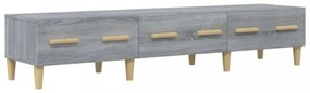 szürke sonoma színű szerelt fa TV-szekrény 150 x 34,5 x 30 cm