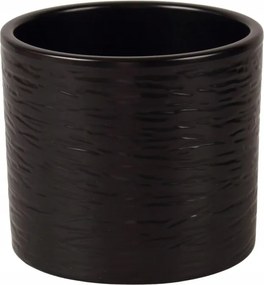 Virágcserép fekete hengervédő 14,5x17,5 cm