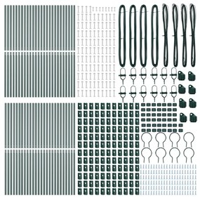 Kerítésoszlopok 52 db Zöld Ø32 mm 150 cm Horganyzott Acél