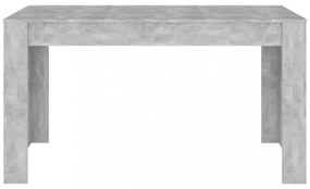 betonszürke szerelt fa étkezőasztal 140 x 74,5 x 76 cm