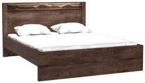 Franciaágy 160 cm Indie 19 (LED világítással) (ágyráccsal) (sötét kőris). 1057806