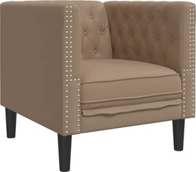 vidaXL kávészínű műbőr Chesterfield kanapéfotel