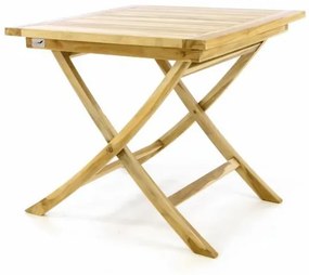 DIVERO Kerti asztal  80 cm kezeletlen teak fa
