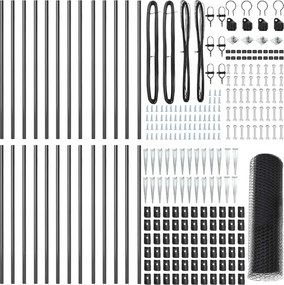 vidaXL Kerítésoszlop Szürke 50 x 0,5 m (13 mm háló) Acél és PVC