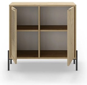 Natúr színű alacsony komód tölgyfa dekorral 80x80 cm Inca – Marckeric