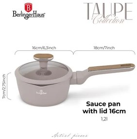 BerlingerHaus Szószos edény fedővel (1,2 L) Taupe Collection BH/8331