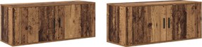 vidaXL Fali TV szekrény szett 2 pcs Öreg fa 100 x 34,5 x 40 cm Faanyag