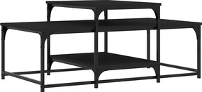 vidaXL fekete szerelt fa dohányzóasztal 102 x 60 x 45 cm