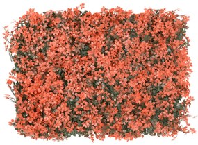 24 db világos piros műjuharlevél-kerítés 40 x 60 cm
