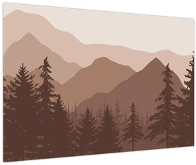 Kép - Barna hegyek N⁰2 (90x60 cm)