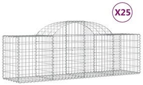 vidaXL 25 db íves horganyzott vas gabion kosár 200x50x60/80 cm