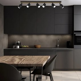 Spotlámpa TERRA 6xGU10/8W/230V fekete/tölgy