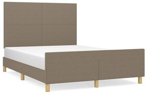 tópszínű szövet ágykeret matrac nélkül 140 x 200 cm