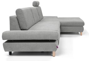 Ággyá nyitható kárpitozott L-alakú sarokülőgarnitúra AVESTA jobb oldali szürke