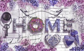 Fotótapéta flizelina Home Levendula Kulcs Szív Deszka Provence 350x250 +ragasztó