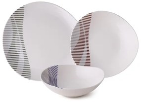 24 részes színes porcelán étkészlet