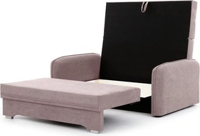 Rózsaszín zsenília kinyitható-tárolóhelyes kanapé 155 cm Laine – ELTAP