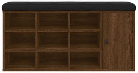 barna tölgy színű szerelt fa cipőtároló pad 102 x 32 x 50 cm