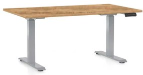 OfficeTech D állítható magasságú asztal, 120 x 80 cm, szürke alap, arany tölgy
