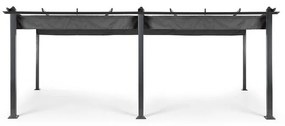 Pantheon, pergola, árnyékoló, 3 x 6 m, alumínium, napellenző, poliészter, szürke