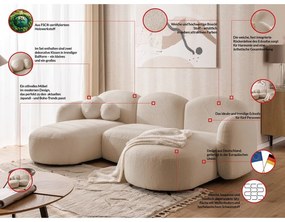 Világosbarna buklé (U alakú) sarokkanapé Orbit – Ropez