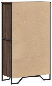 barna tölgy színű szerelt fa magasszekrény 79,5x35,5x137,5 cm