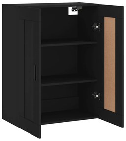 fekete szerelt fa fali szekrény 69,5 x 34 x 90 cm