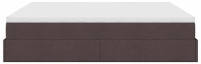 Oszmán ágykeret matraccal sötétbarna 160x200cm szövet