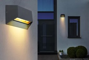 Globo 34175 Kültéri falikar alumínium antracit szín, fehér műanyag búrával. IP54, SzxM:148x100, AL:56, tartozék: 1xLED 7W, 400lm, 230V, 3000K