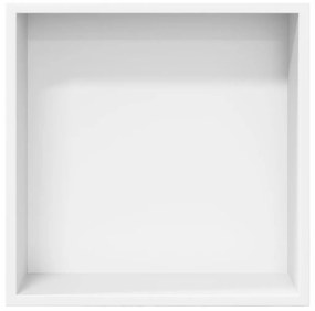 Matt fehér rozsdamentes acél zuhanypolc 32 x 32 x 9 cm