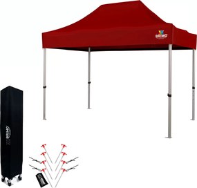 Ollós sátor 2×3 m alumíniumból, falak nélkül | Gyors felállítás és masszív, könnyű váz - 3 oldalfal nélkül - Piros