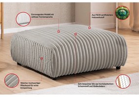 Világosszürke kordbársony lábtartó Justin – Ropez