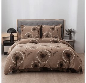 2 db Mikroplüss ágynemű szett PAMPELINO világosbarna + Mikroplüss lepedő SOFT 180x200 cm fehér, kétszemélyes ágyhoz