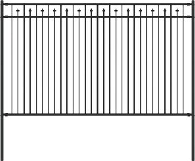 vidaXL Tüske Kerítés Fekete 200 x 166 cm Porszórt acél