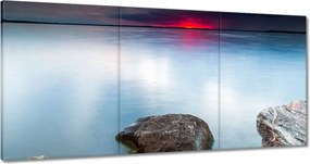 Vászonkép 120x60 Sziklák Tenger Naplemente