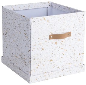 Logan aranyszínű-fehér tárolódoboz - Bigso Box of Sweden