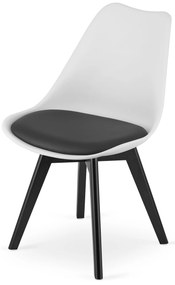 Fehér-fekete BALI MARK szék fekete lábakkal