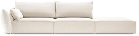 Bézs bársony kanapé, bal oldali 264 cm Vanda – Mazzini Sofas