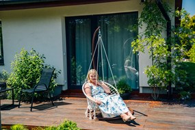 Bézs KOLUMBIA függőfotel fekete állvánnyal