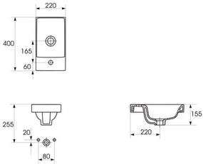 Cersanit S801-218-DSM-fürdőszobai szekrény mosdóval MODUO SLIM 40 cm fényes fehér