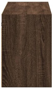 barna tölgyszínű fali TV-szekrény LED-del 130x31x45 cm
