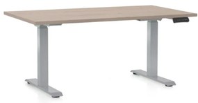 Állítható magasságú asztal OfficeTech D, 120 x 80 cm, szürke alap, tölgy