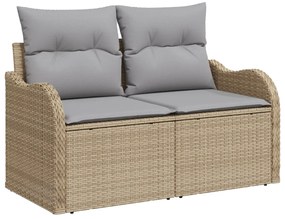 8 darabos kerti kanapé szett párnákkal fekete poly rattan, 2 személyes kerti kanapé párnákkal bézs poly rattan