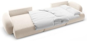 Krémszínű zsenília kinyitható-tárolóhelyes (U alakú) sarokkanapé Tonale – Cosmopolitan Design