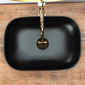 Pultra építhető mosdó Rea Belinda Black Mat