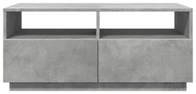 Betonszürke dohányzóasztal LED-lámpákkal 90x49x40 cm